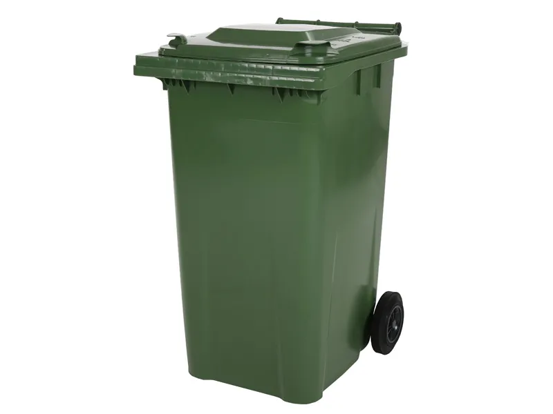 Two-wheeled 240 litre waste container - green