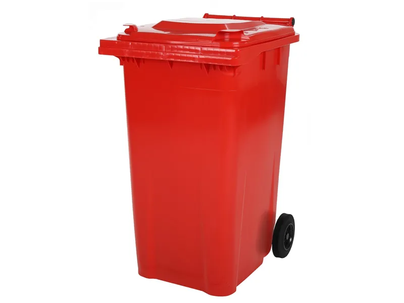 Two-wheeled 240 litre waste container - red