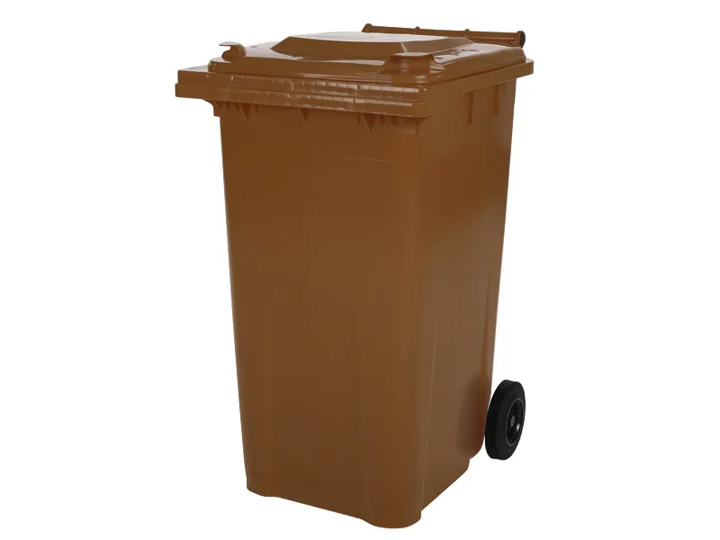 2-wiel kunststof afvalcontainer - 240 liter - bruin