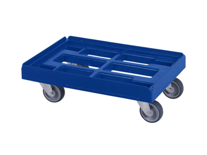 Transportroller 610x410mm 4 Lenkrollen verz. blau