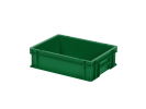 Stapelbak - 400 x 300 x H 120 mm - gesloten handgrepen - gladde bodem - groen