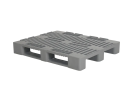 Industrial pallet H3 - 1200 x 1000 mm - with 7 mm rims - 3 closed pallet skids - grey