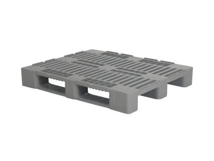 Industriepalette H3 - 1200 x 1000 mm - mit 7 mm R&auml;ndern - 3 geschlossene Palettenkufen - grau