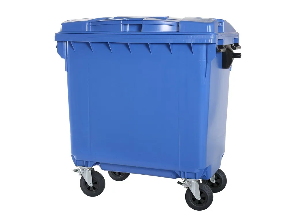 Four-wheeled 770 litre waste container - blue