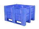 Palettenbox Typ CB3 - 1200 x 1000 x H 740 mm - geschlossen - 3 Kufen - blau