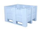 Palletbox type CB3 - 1200 x 1000 x H 740 mm - gesloten - 3 sledes - lichtblauw