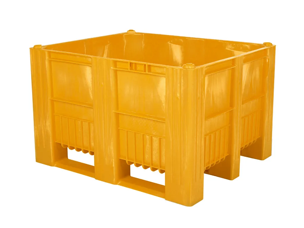 CB3 Kunststoff Palettenbox - 1200 x 1000 mm - auf 3 Kufen - Gelb