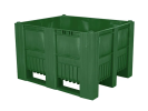 Palletbox type CB3 - 1200 x 1000 x H 740 mm - gesloten - 3 sledes - groen