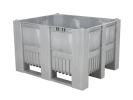Palettenbox Typ CB3 - 1200 x 1000 x H 740 mm - geschlossen - 3 Kufen - hellgrau