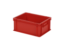 Stapelbak - 400 x 300 x H 175 mm - gesloten handgrepen - gladde bodem - rood