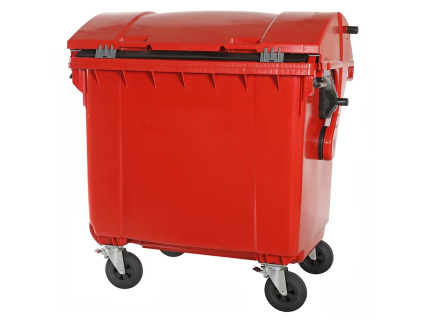 Müllgroßbehälter 1100 Liter 4-Rad Runddeckel rot
