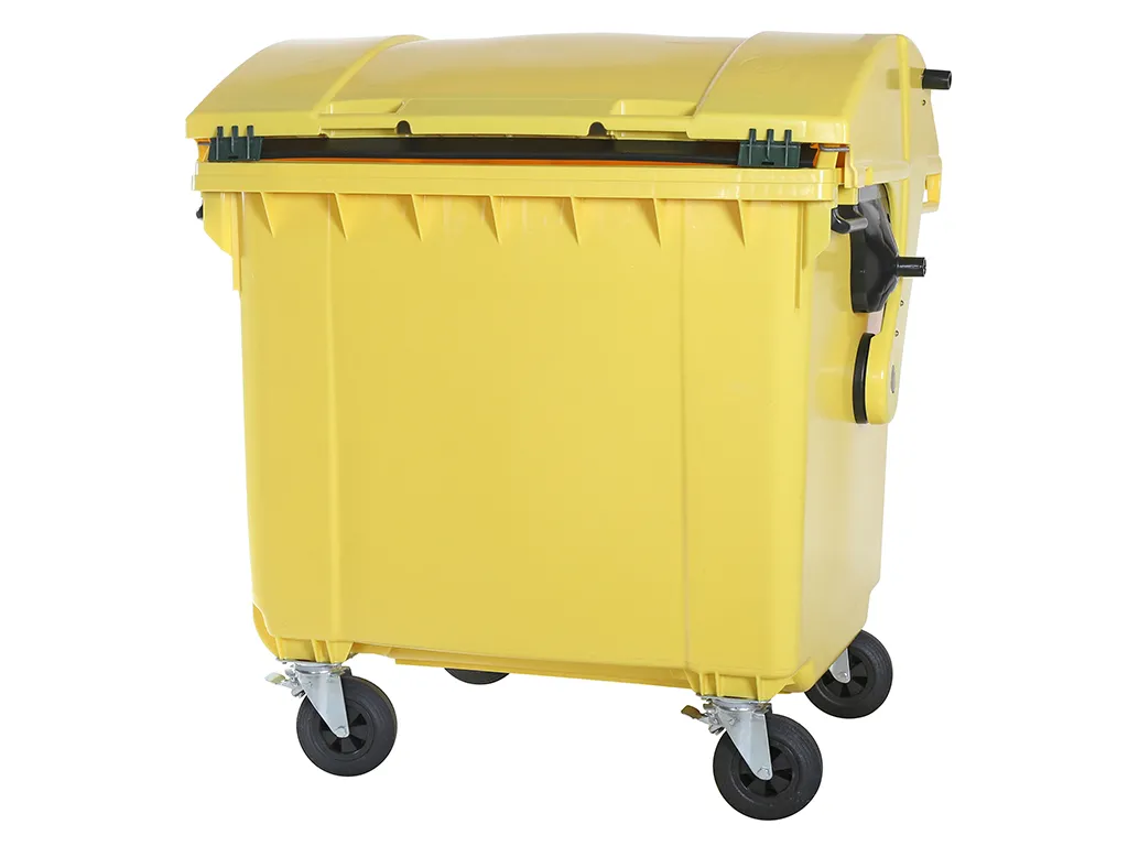 4-Rad Müllgroßbehälter 1100 Liter mit Runddeckel - Gelb