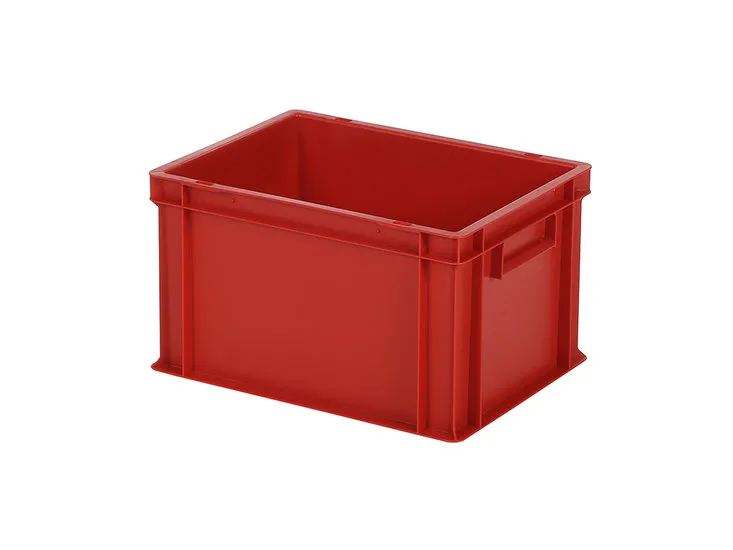 SOLID LINE Stapelbehälter / Tellerbehälter - 400 x 300 x H 236 mm - Rot (glatter Boden)