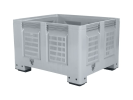 Palletbox BIG BOX - 1200 x 1000 x H 760 mm - geperforeerd - 4 poten - grijs