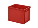 Stapelbak - 400 x 300 x H 320 mm - gesloten handgrepen - versterkte bodem - rood