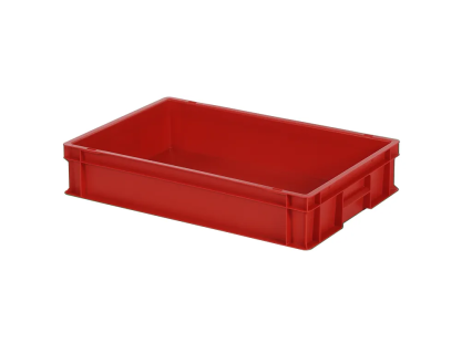 Stacking bin - 600 x 400 x H 120 mm - red (smooth base)