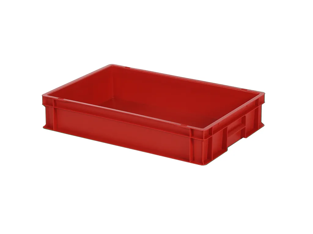Bac gerbable Euronorm - 600 x 400 x H 120 mm - Rouge (fond lisse)