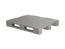 Industriepallet TC3 - 1200 x 1000 mm - met randen 7 mm - 3 palletsledes - lichtgrijs