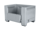 Palletbox BIG BOX met laadklep - 1200 x 800 x H 760 mm - gesloten - 4 poten - grijs
