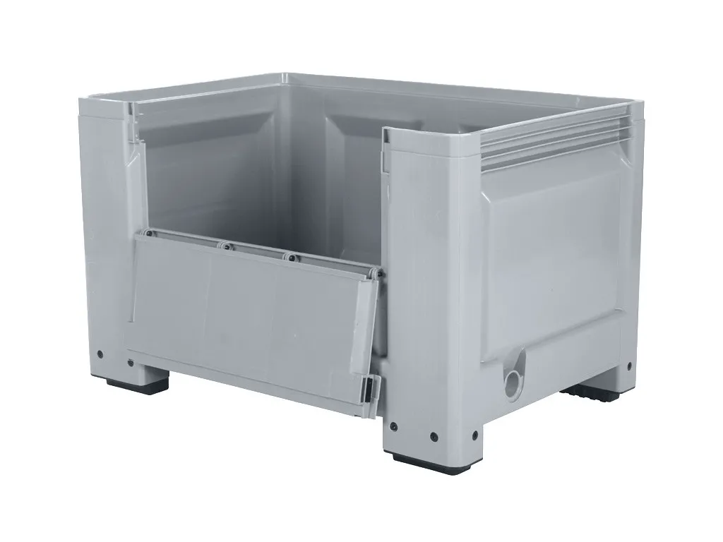 BIG BOX Kunststoff Palettenbox - 1200 x 800 mm - mit Scharnierklappe - auf 4 Füßen