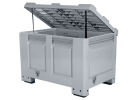 Palettenbox BIG BOX - 1200 x 800 x H 800 mm - mit Deckel - geschlossen - 4 F&uuml;&szlig;e (Streugutbeh&auml;lter)