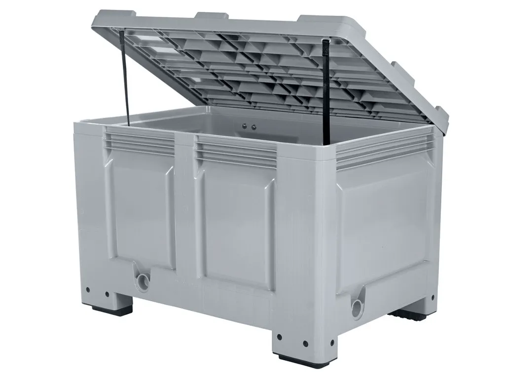 Road grit containers - 1200 x 800 mm - with hinged lid on 4 feet