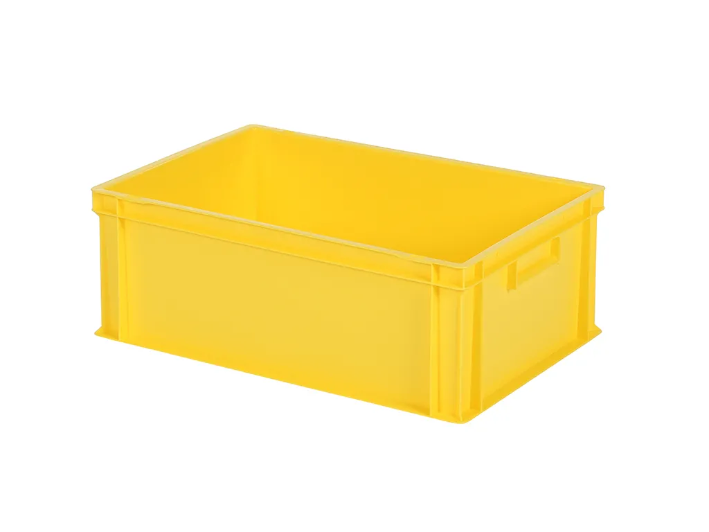 Stacking bin - 600 x 400 x H 220 mm - yellow (smooth base)