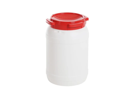Tonne mit Drehverschluß 20 liter weiß Deckel rot