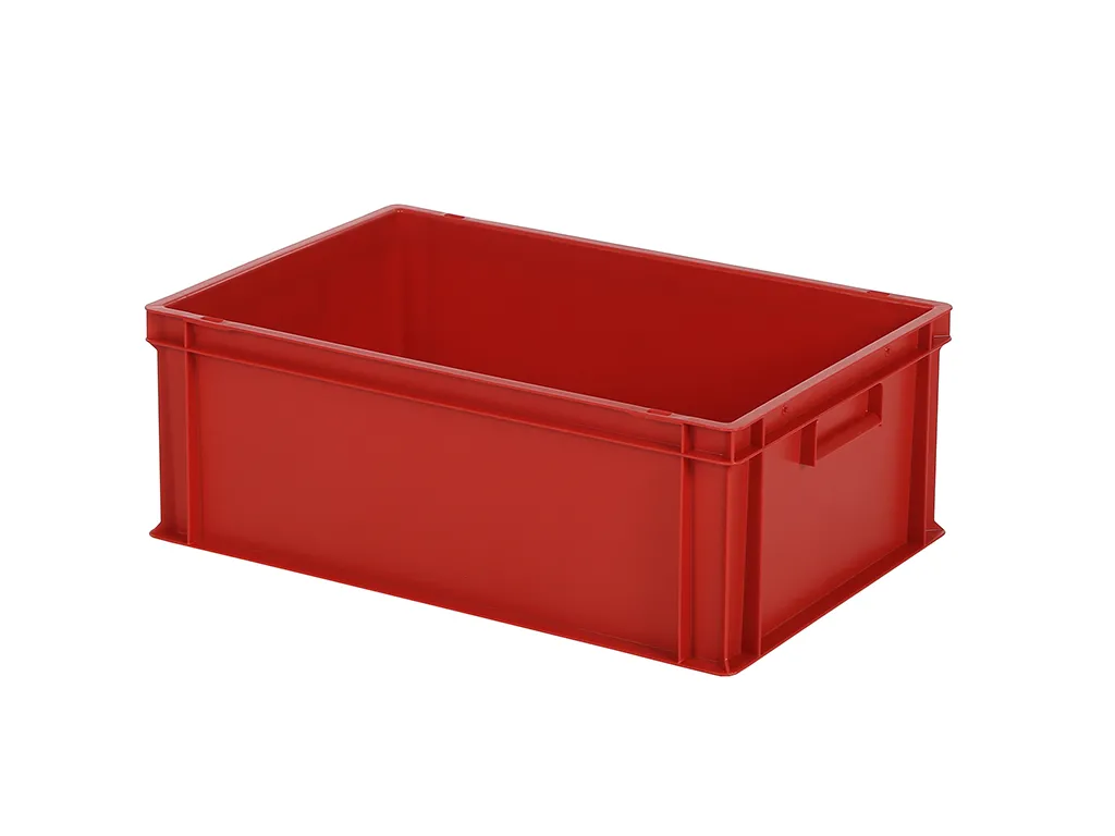 Bac gerbable Euronorm - 600 x 400 x H 220 mm - Rouge (fond lisse)
