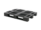 Industriepallet D3 ECO - 1200 x 1000 mm - met 3 palletsledes - met randen 7 mm - zwart