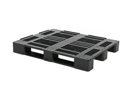 Industriepalette D3 ECO &ndash; 1200 x 1000 mm &ndash; auf 3 Kufen - mit 7 mm R&auml;ndern &ndash; schwarz