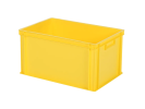 Stapelbak - 600 x 400 x H 320 mm - gesloten handgrepen - versterkte bodem - geel