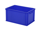 Stapelbak - 600 x 400 x H 320 mm - gesloten handgrepen - versterkte bodem - blauw