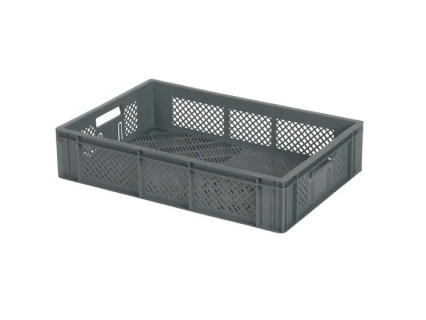 Bac gerbable 600x400xH133mm perf. gris