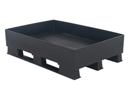Auffangpalette - Kunststoff-Auffangwanne - 1200 &times; 800 mm - 120 Liter - 3 Kufen