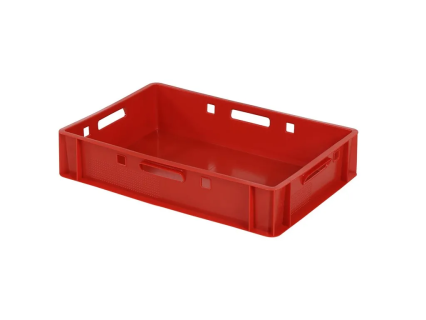 Stapelbehälter 600x400xH125mm E1 geschl. rot