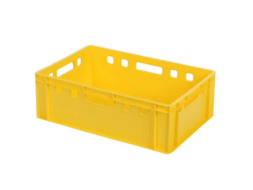 Stapelbehälter E2 Kisten - Gelb - Euronorm - 600 x 400 x H 200 mm (glatter Boden)