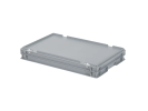 Deckelbeh&auml;lter - 600 x 400 x H 90 mm - glatter Boden - grau