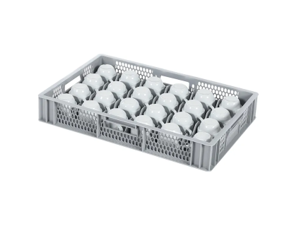Gl&auml;serkiste BASIC - 600 x 400 x H 99 mm f&uuml;r 24 Gl&auml;ser - max. Glash&ouml;he 72 mm - max. &Oslash; 85 mm