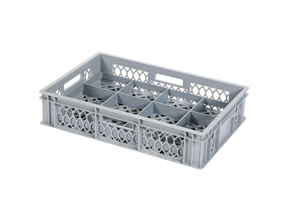 Glass crate BASIC - 600 x 400 x H 130 mm for 12 glasses - max. height 103 mm and max. Ø 116 mm.