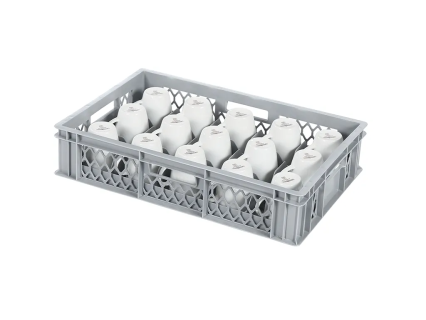 Gl&auml;serkiste BASIC - 600 x 400 x H 130 mm f&uuml;r 15 Gl&auml;ser - max. Glash&ouml;he 103 mm - max. &Oslash; 106 mm