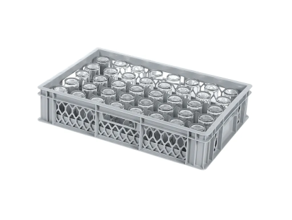 Gl&auml;serkiste BASIC - 600 x 400 x H 130 mm f&uuml;r 40 Gl&auml;ser - max. Glash&ouml;he 103 mm - max. &Oslash; 65 mm