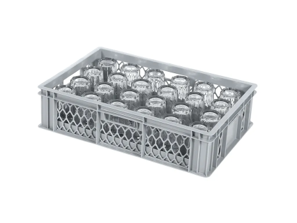 Gl&auml;serkiste BASIC - 600 x 400 x H 154 mm f&uuml;r 24 Gl&auml;ser - max. Glash&ouml;he 125 mm - max. &Oslash; 85 mm&nbsp;