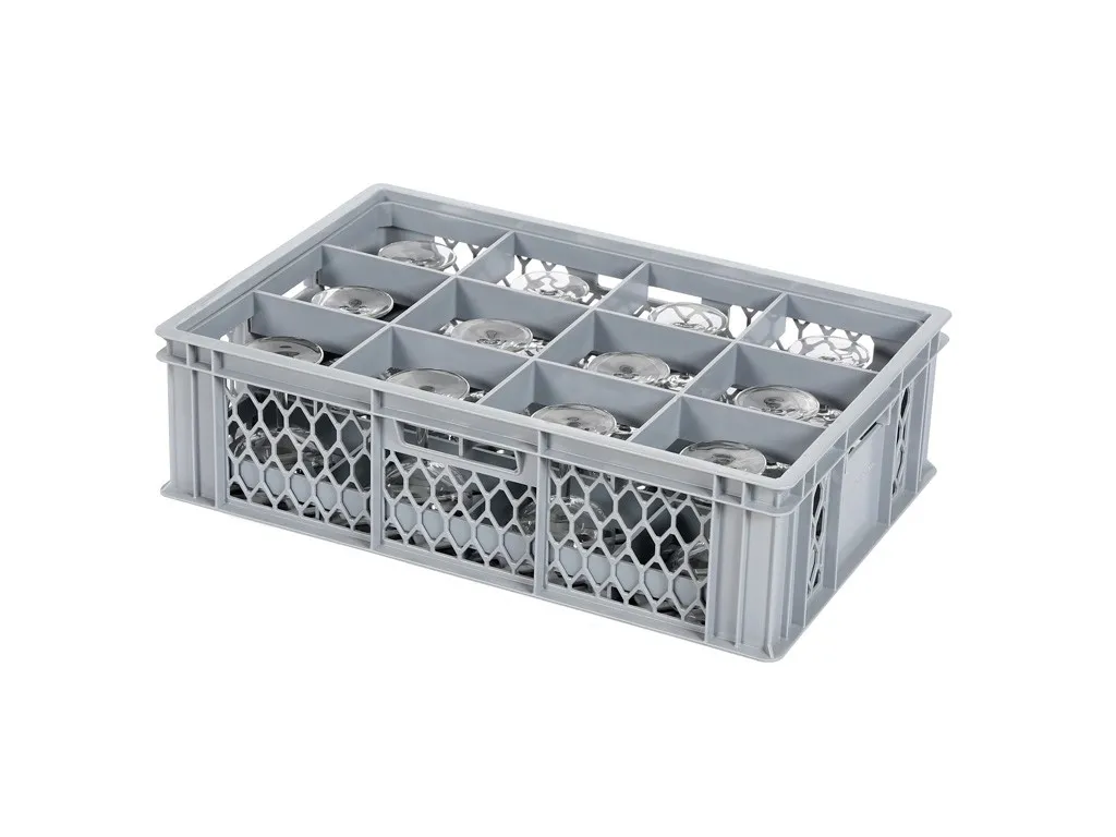 Glass crate BASIC - 600 x 400 x H 171 mm for 12 glasses - max. height 143 mm - max. Ø 116 mm