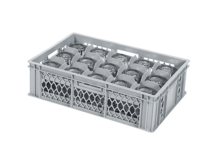 Gl&auml;serkiste BASIC - 600 x 400 x H 171 mm f&uuml;r 15 Gl&auml;ser - max. Glash&ouml;he 143 mm - max. &Oslash; 106 mm