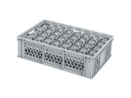 Gl&auml;serkiste BASIC - 600 x 400 x H 171 mm f&uuml;r 40 Gl&auml;ser - max. Glash&ouml;he 143 mm - max. &Oslash; 65 mm