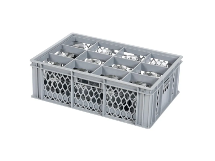 Gl&auml;serkiste BASIC - 600 x 400 x H 198 mm f&uuml;r 12 Gl&auml;ser - max. Glash&ouml;he 169mm - max. &Oslash; 116mm
