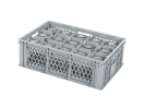 Glazenkrat 600 x 400 mm - voor 15 glazen: max. hoogte 169 mm / max. &Oslash; 106 mm - dubbele vakverdeling - grijs
