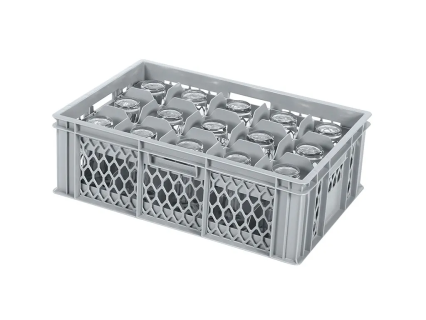 Gl&auml;serkiste BASIC - 600 x 400 x H 198 mm f&uuml;r 15 Gl&auml;ser - max. Glash&ouml;he 169mm - max. &Oslash; 106mm