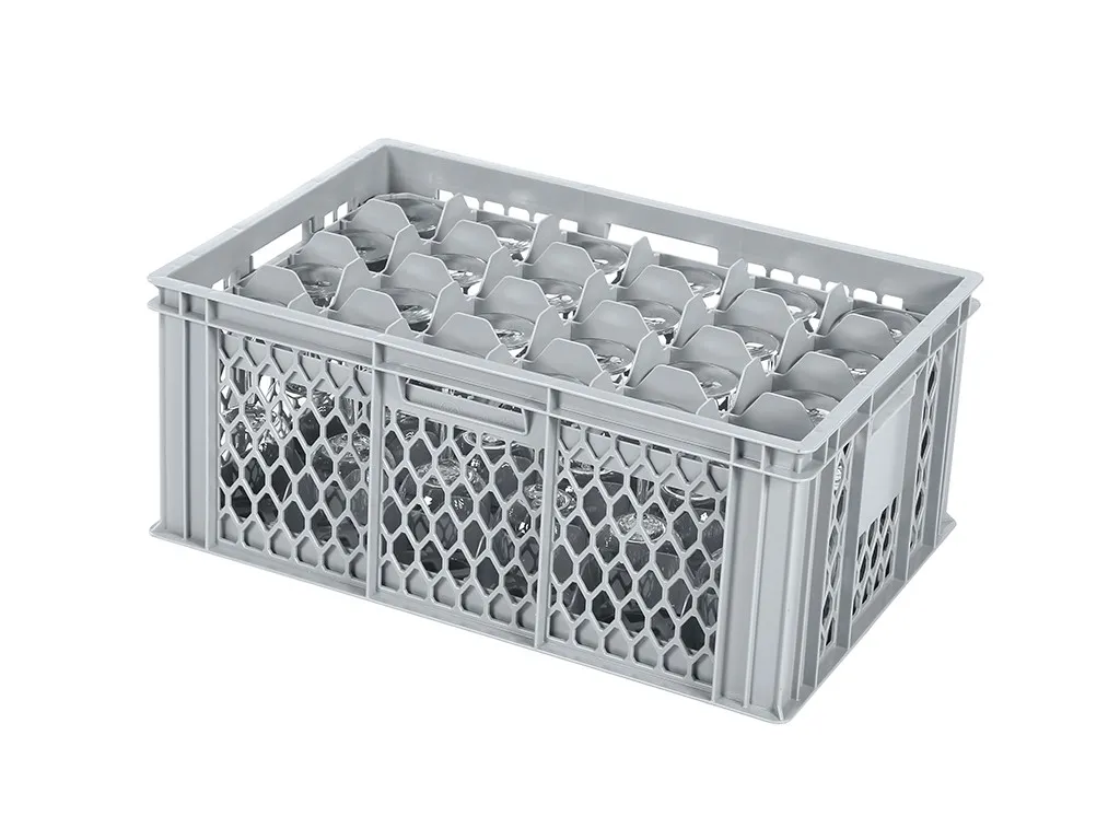 Glass crate BASIC - 600 x 400 x H 250 mm for 24 glasses - max. height 222 mm - max. Ø 85 mm